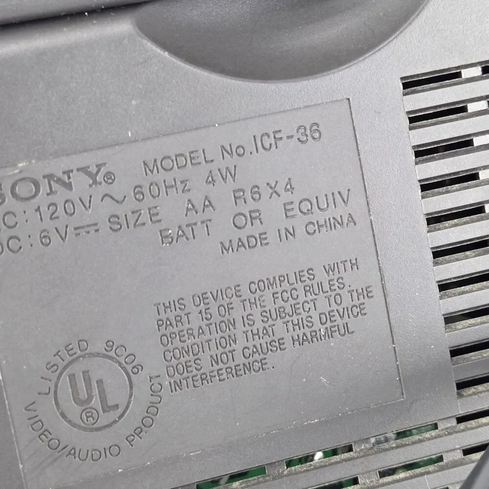 Vintage Sony ICF-36 Weather TV FM AM 4 Band Portable Radio Tested Working
